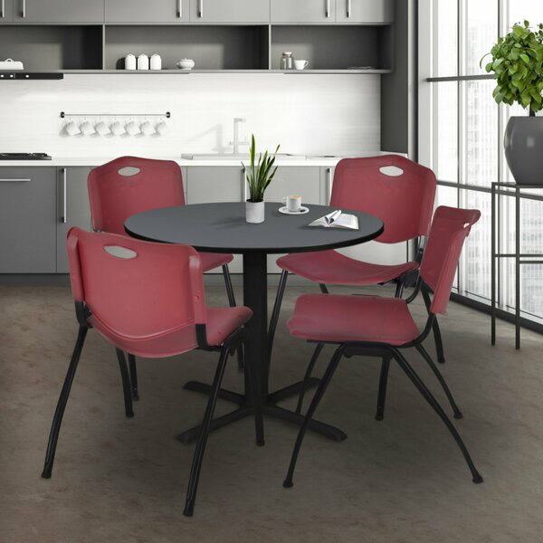 Cain Round Tables > Breakroom Tables > Cain Round Table & Chair Sets, 42 W, 42 L, 29 H, Grey TB42RNDGY47BY